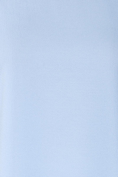 Perth Blue Crepe Short Sleeve Blouse | La petite garçonne fabric