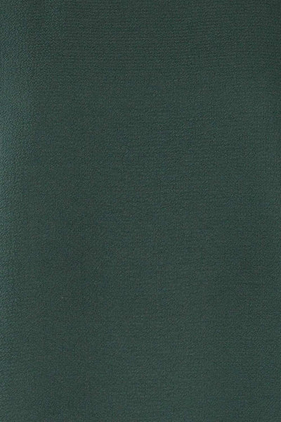 Perth Green Crepe Short Sleeve Blouse | La petite garçonne fabric
