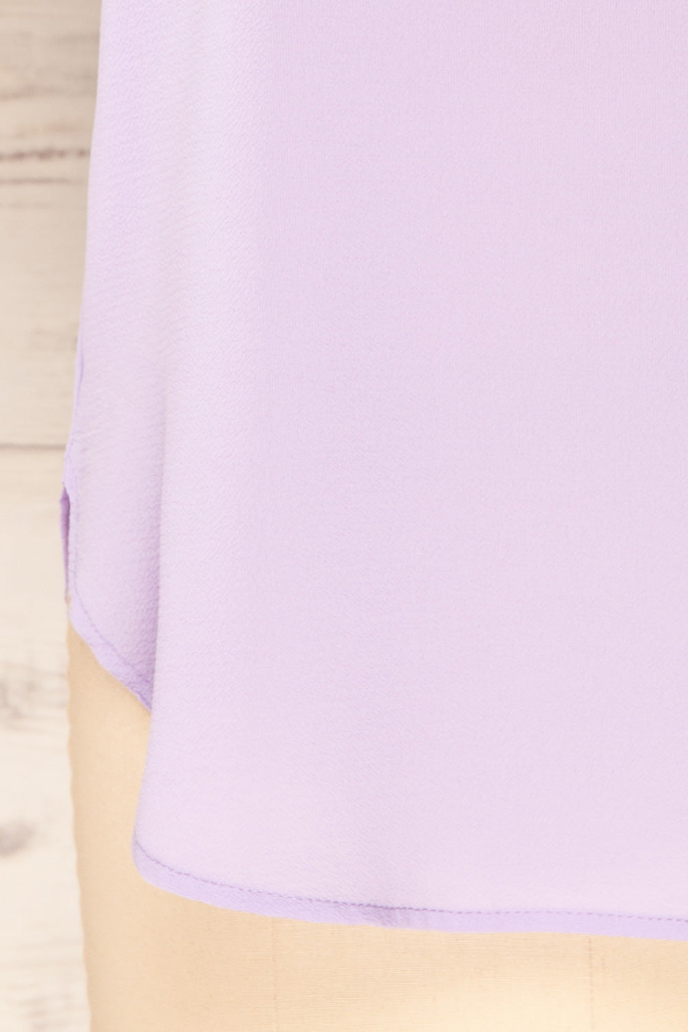 Perth Lavender Crepe Short Sleeve Blouse | La petite garçonne details