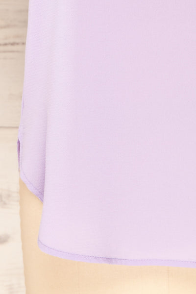 Perth Lavender Crepe Short Sleeve Blouse | La petite garçonne details