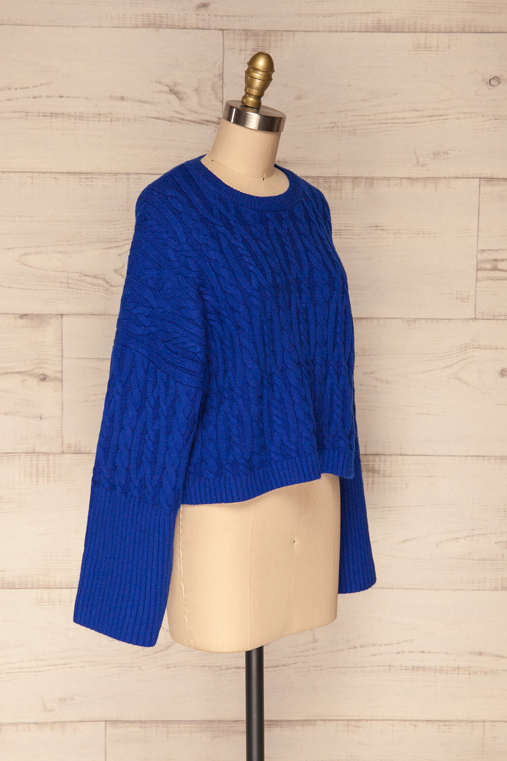 Pertosa Royal Blue Batwing Sleeves Sweater | La Petite Garçonne side view 