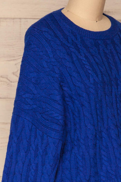 Pertosa Royal Blue Batwing Sleeves Sweater | La Petite Garçonne side close-up