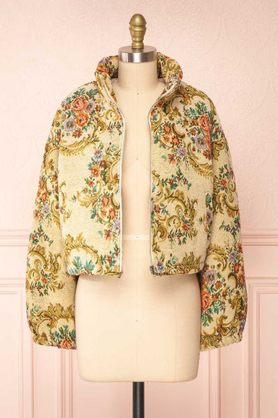 Peterbo Cropped Jacquard Tapestry Jacket | Boutique 1861 open view
