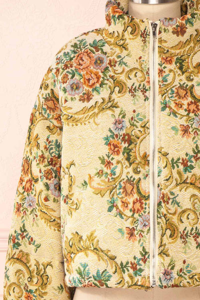 Peterbo Cropped Jacquard Tapestry Jacket | Boutique 1861 front close-up