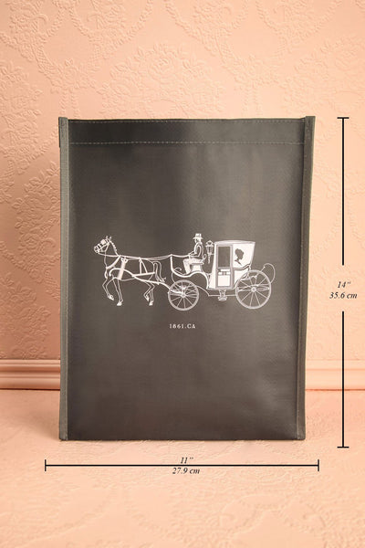 Petit Sac Calèche 1861 - Grey and pink reusable bag 6