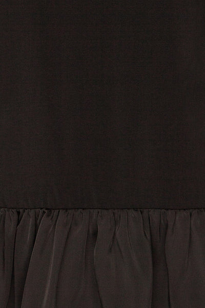 Petrina Black Peplum Top | Haut Noir fabric | La Petite Garçonne