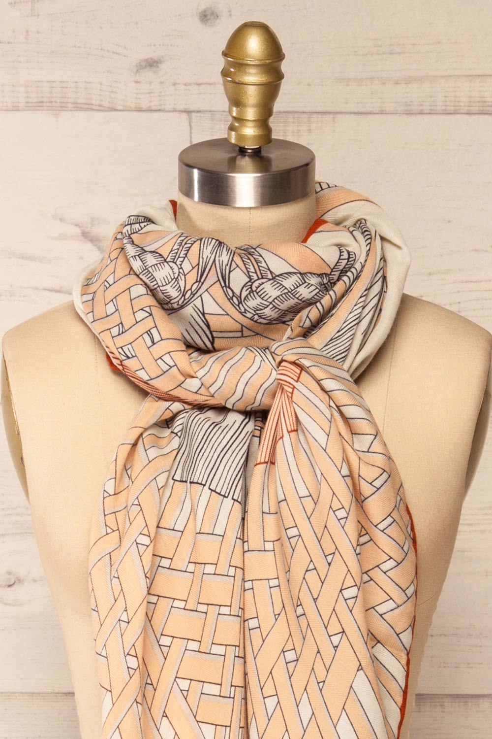 Petrtusse Equestrian Patterned Scarf | La petite garçonne knot