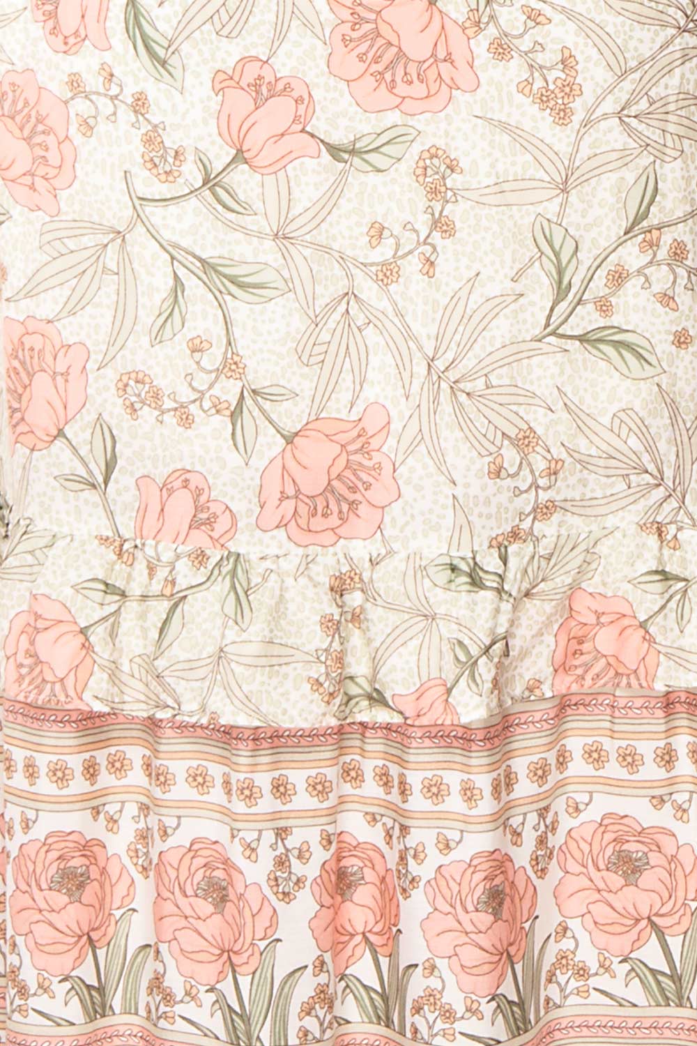 Petula Green Floral Layered Frills Midi Skirt | Boutique 1861 texture