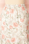 Petula Green Floral Layered Frills Midi Skirt | Boutique 1861 back close-up