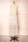 Petula Green Floral Layered Frills Midi Skirt | Boutique 1861 back view