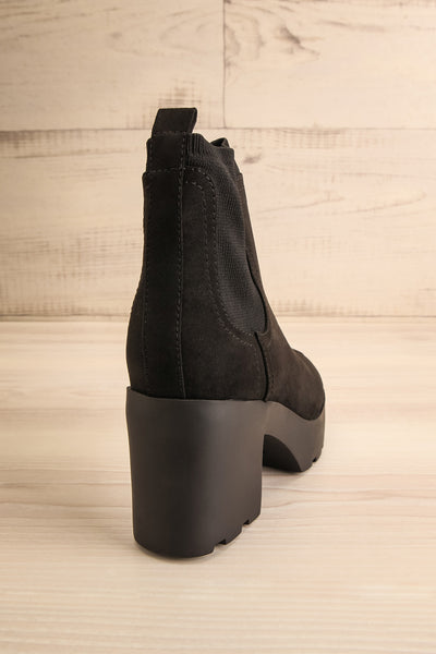 Phalaborwa Black Suede Heeled Chelsea Boots | La petite garçonne back view