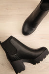 Phalaborwa Black Matte Heeled Chelsea Boots | La petite garçonne flat view