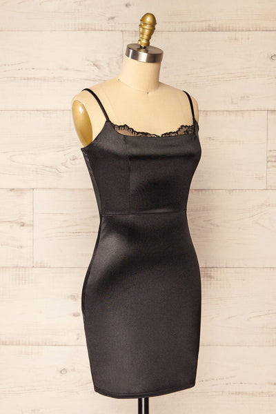 Pheonix Short Black Dress w/ Lace | La petite garçonne side view