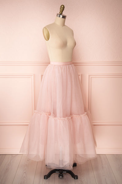 Philana Dusty Pink A-Line Tulle Skirt | Boutique 1861 side view