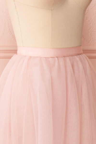 Philana Dusty Pink A-Line Tulle Skirt | Boutique 1861 side close-up