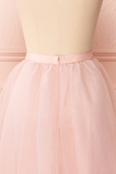 Philana Dusty Pink A-Line Tulle Skirt | Boutique 1861 back close-up