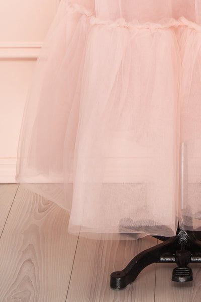 Philana Dusty Pink A-Line Tulle Skirt | Boutique 1861 bottom close-up