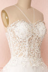 Philomena Voluminous White Bustier Bridal Dress | Boudoir 1861 side close-up