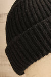 Phoenix Black Rolled Up Knit Tuque | La petite garçonne side close-up