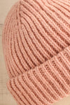Phoenix Pink Rolled Up Knit Tuque | La petite garçonne side close-up