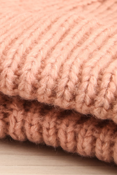 Phoenix Pink Rolled Up Knit Tuque | La petite garçonne flat close-up