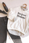 Madame Printed Sweatshirt | La petite garçonne front close-up flat lay