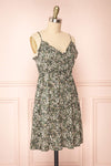 Piana Green Short Dress w/ Leaves Motif | Boutique 1861  side view