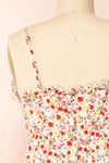 Piana Red Short Floral Dress | Boutique 1861  back close-up