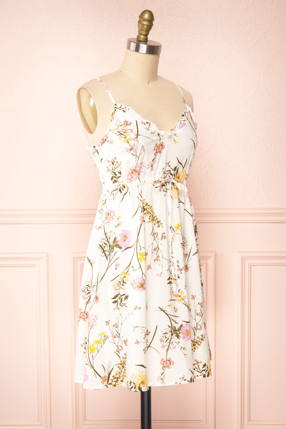 Piana White Short Floral Dress | Boutique 1861 side view
