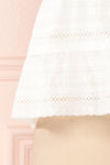 Pianella White Cropped Openwork Cami | Boutique 1861 bottom close-up