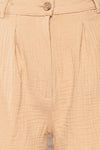 Piaski Beige Pleated Shorts | La petite garçonne fabric