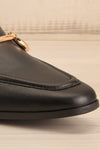 Picasso Black Pointed Faux-Leather Loafers | La petite garçonne front close-up