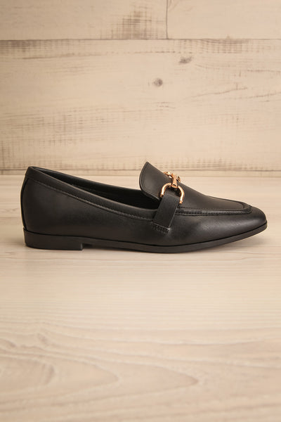 Picasso Black Pointed Faux-Leather Loafers | La petite garçonne side view