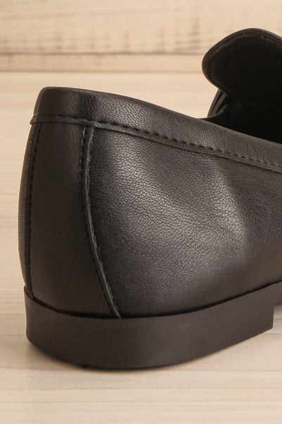 Picasso Black Pointed Faux-Leather Loafers | La petite garçonne back close-up