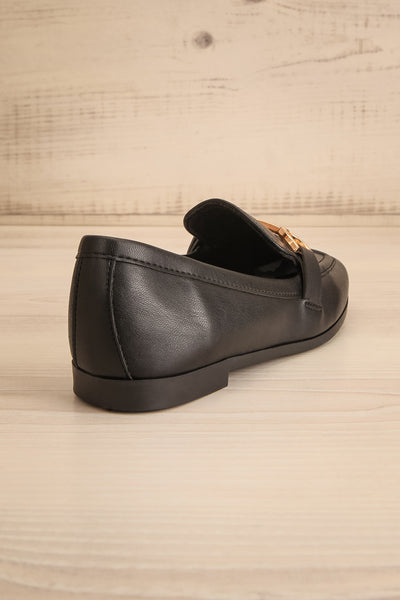Picasso Black Pointed Faux-Leather Loafers | La petite garçonne back view