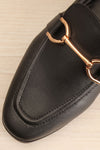 Picasso Black Pointed Faux-Leather Loafers | La petite garçonne flat close-up