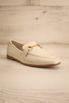 Picasso Ivory Pointed Faux-Leather Loafers | La petite garçonne front view