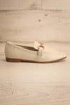 Picasso Ivory Pointed Faux-Leather Loafers | La petite garçonne side view