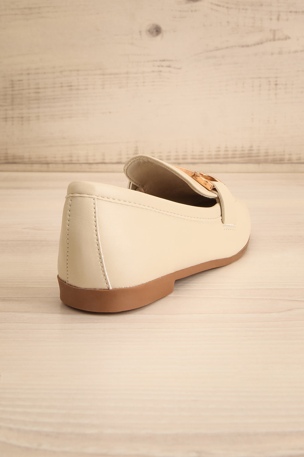 Picasso Ivory Pointed Faux-Leather Loafers | La petite garçonne back view
