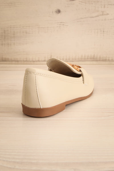 Picasso Ivory Pointed Faux-Leather Loafers | La petite garçonne back view