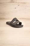 Pichincha Black Slip-On Sandals | La petite garçonne front view