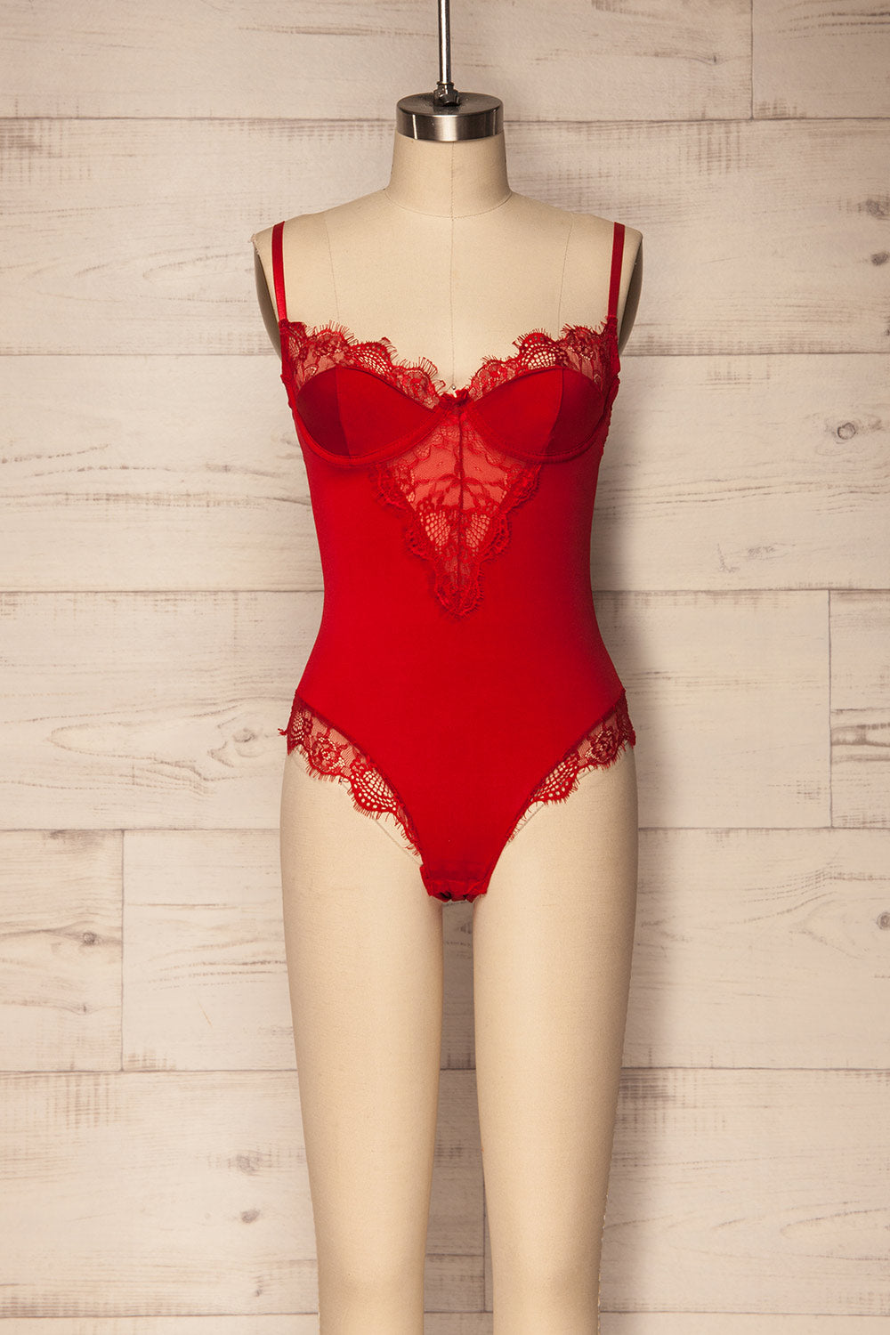 Piekary Red Satin & Lace Bodysuit | La Petite Garçonne Chpt. 2