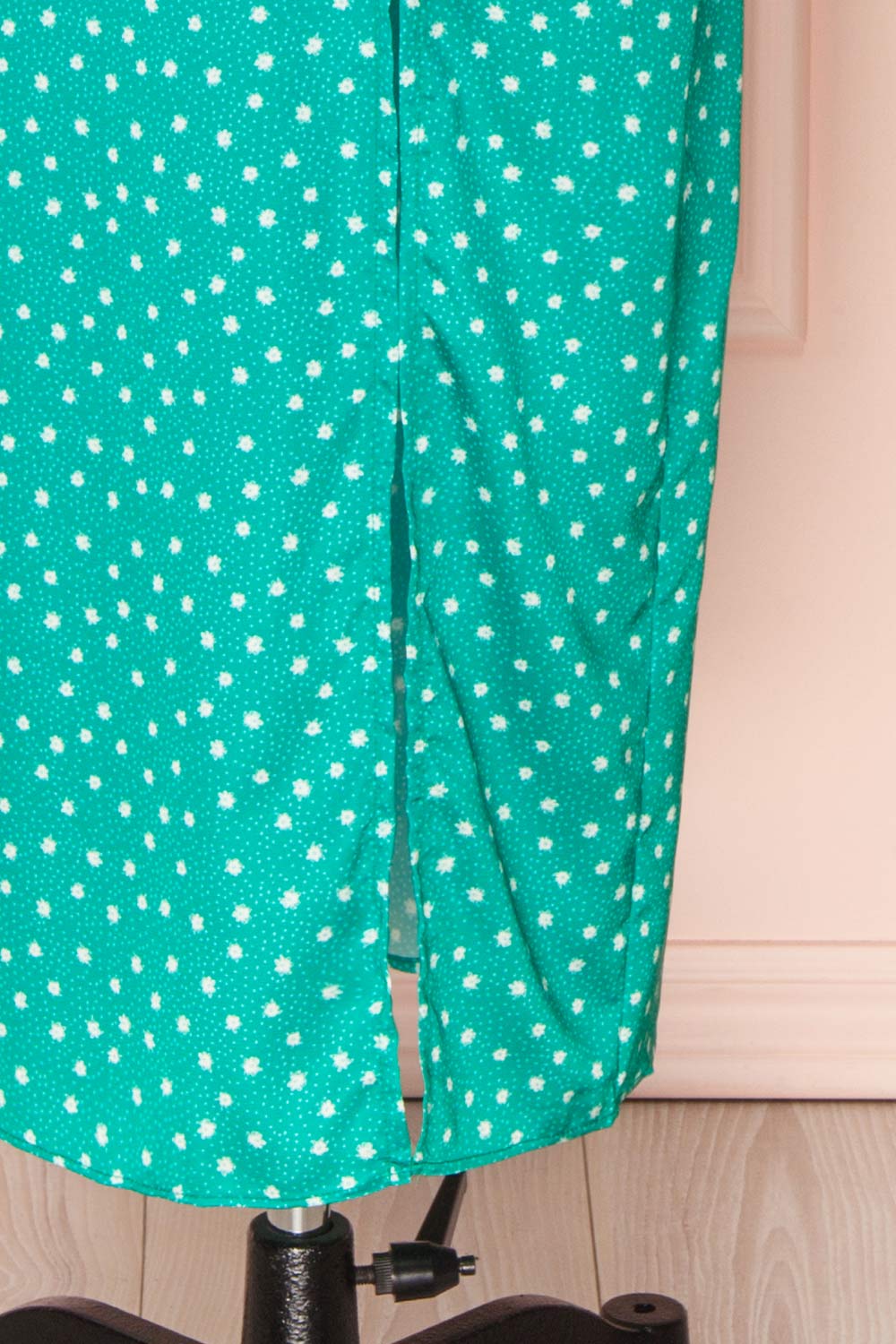 Pierette Green Patterned Maxi Dress w/ Slit | Boutique 1861 bottom 