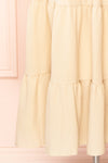 Pierra Beige Tiered Midi Dress w/ Half-Sleeves | Boutique 1861 bottom