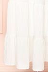 Pierra Ivory Tiered Midi Dress w/ Half-Sleeves | Boutique 1861  bottom