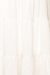 Pierra Ivory Tiered Midi Dress w/ Half-Sleeves | Boutique 1861 fabric