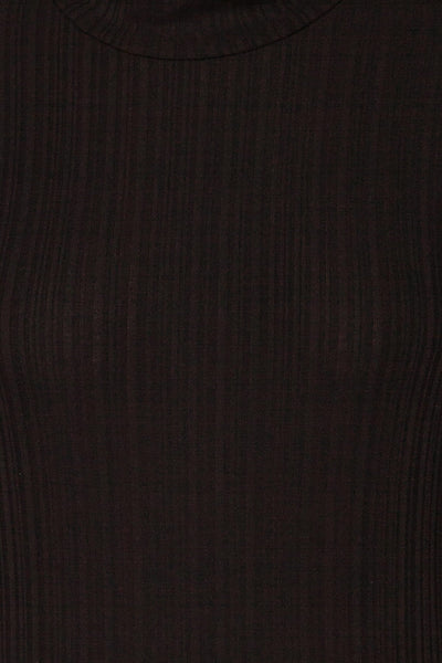 Pieszyce Black Mock Neck Top fabric | La petite garçonne