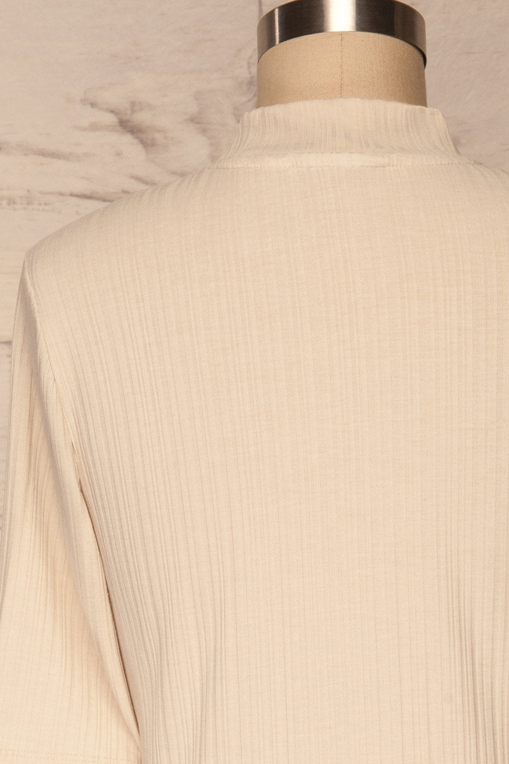 Pieszyce Cream White Mock Neck Top back close up | La petite garçonne