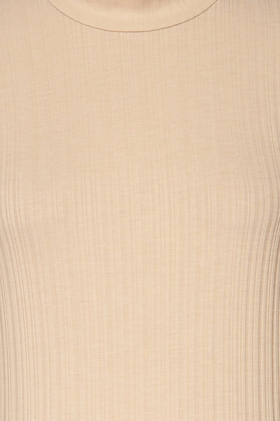 Pieszyce Cream White Mock Neck Top fabric | La petite garçonne