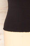 Pila Black Ribbed Short Sleeve Top w/ Frills | La petite garçonne bottom